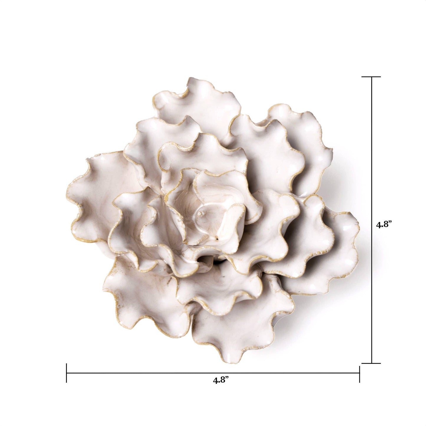 Coastal Ceramic Flowers: Ivory Rose