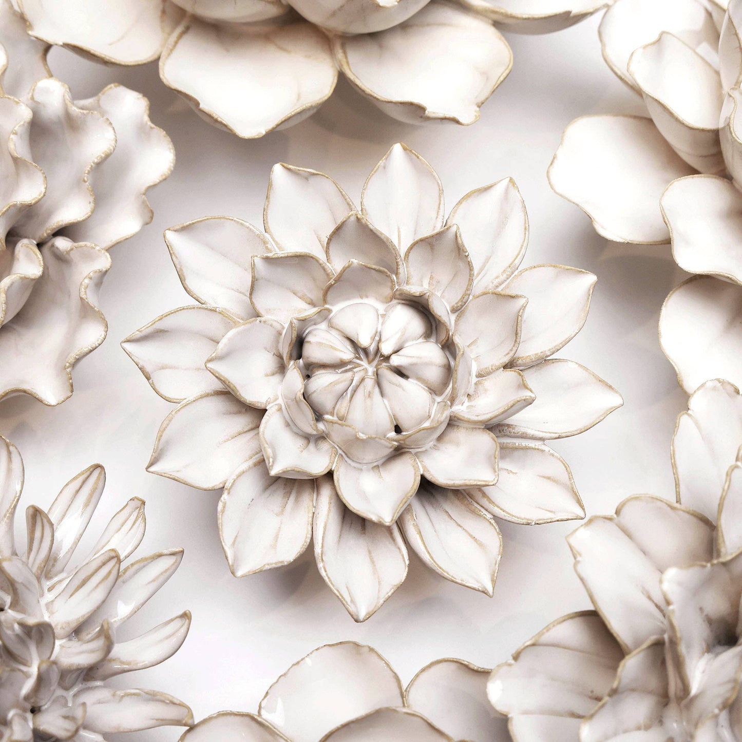 Coastal Ceramic Flowers: Ivory Rose