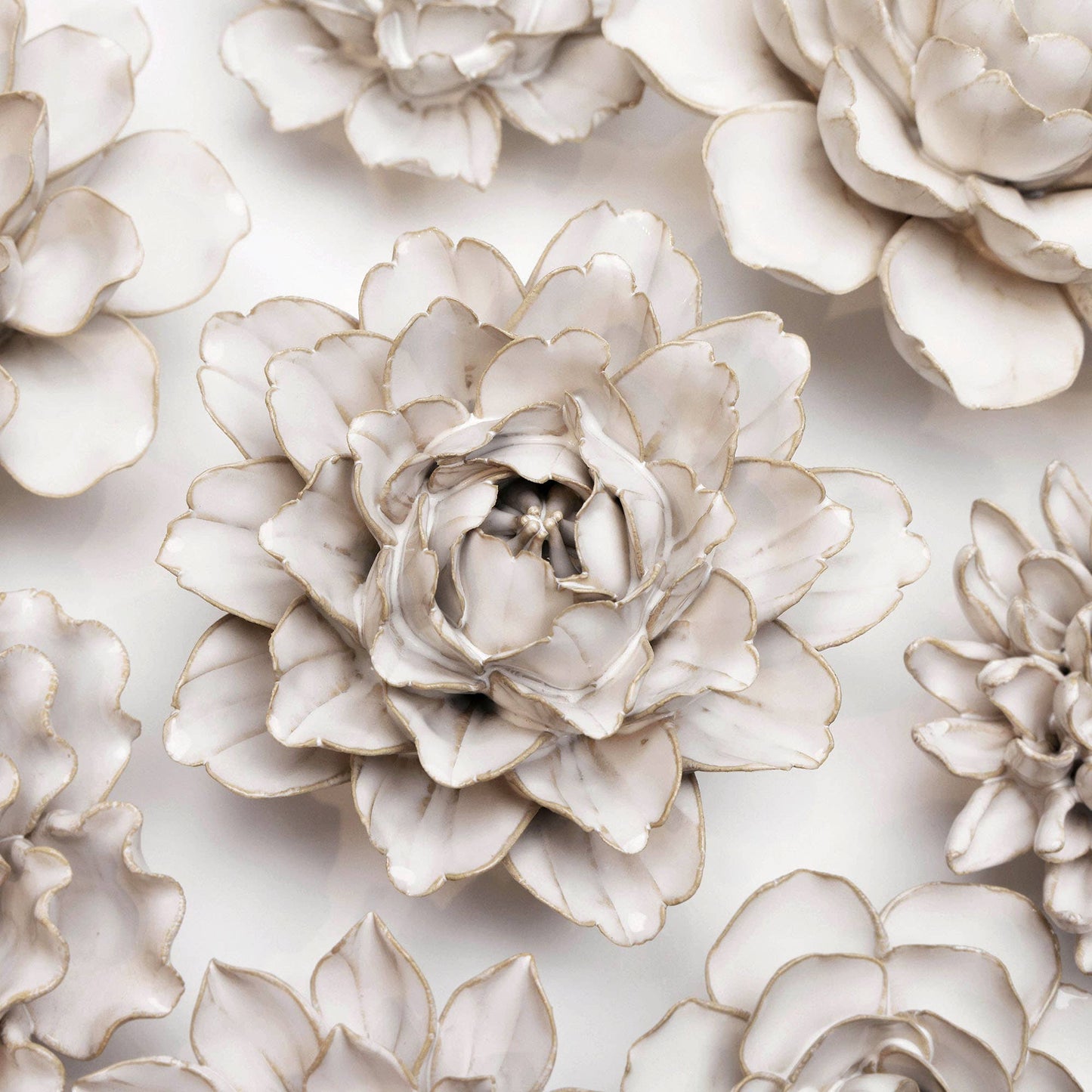 Coastal Ceramic Flowers: Ivory Rose