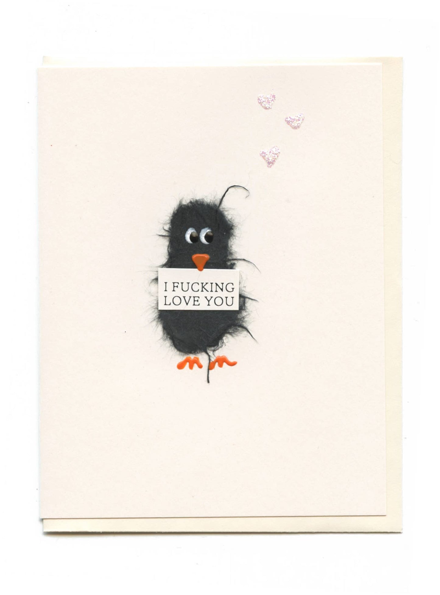 "I Fucking Love You!" Crow with Sign