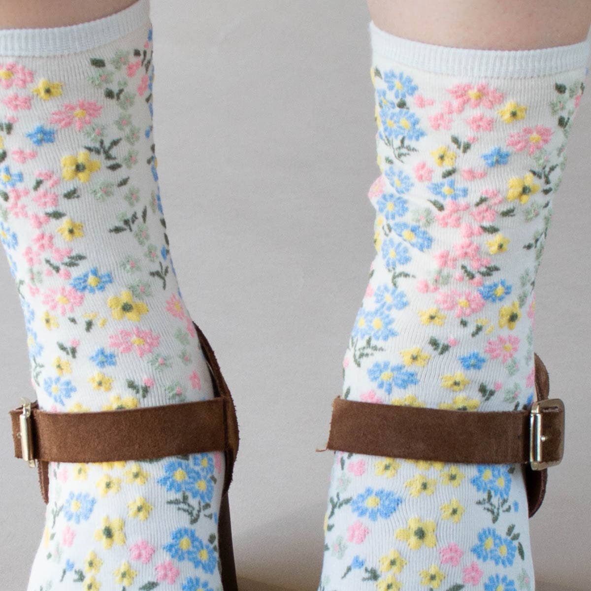 Socks - Women's Romantic Floral - Oatmeal