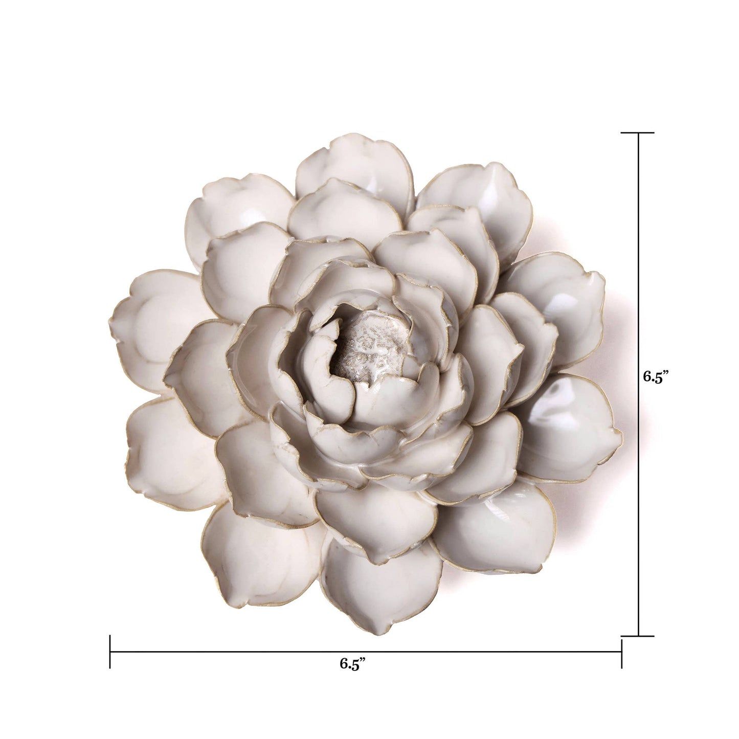 Coastal Ceramic Flowers: Ivory Rose