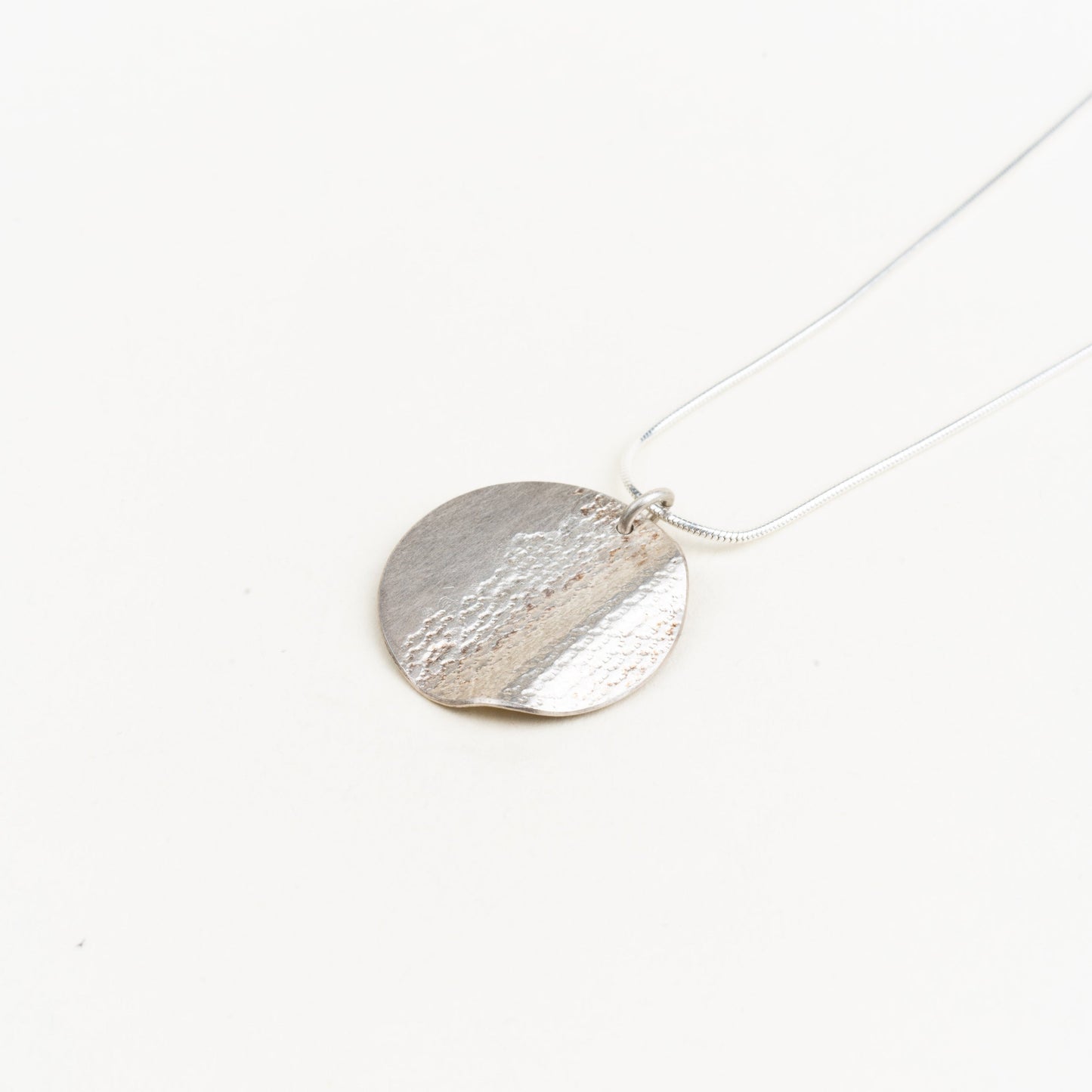 Lisa Fletcher - Sterling Silver Orbit Wave Textured Necklace