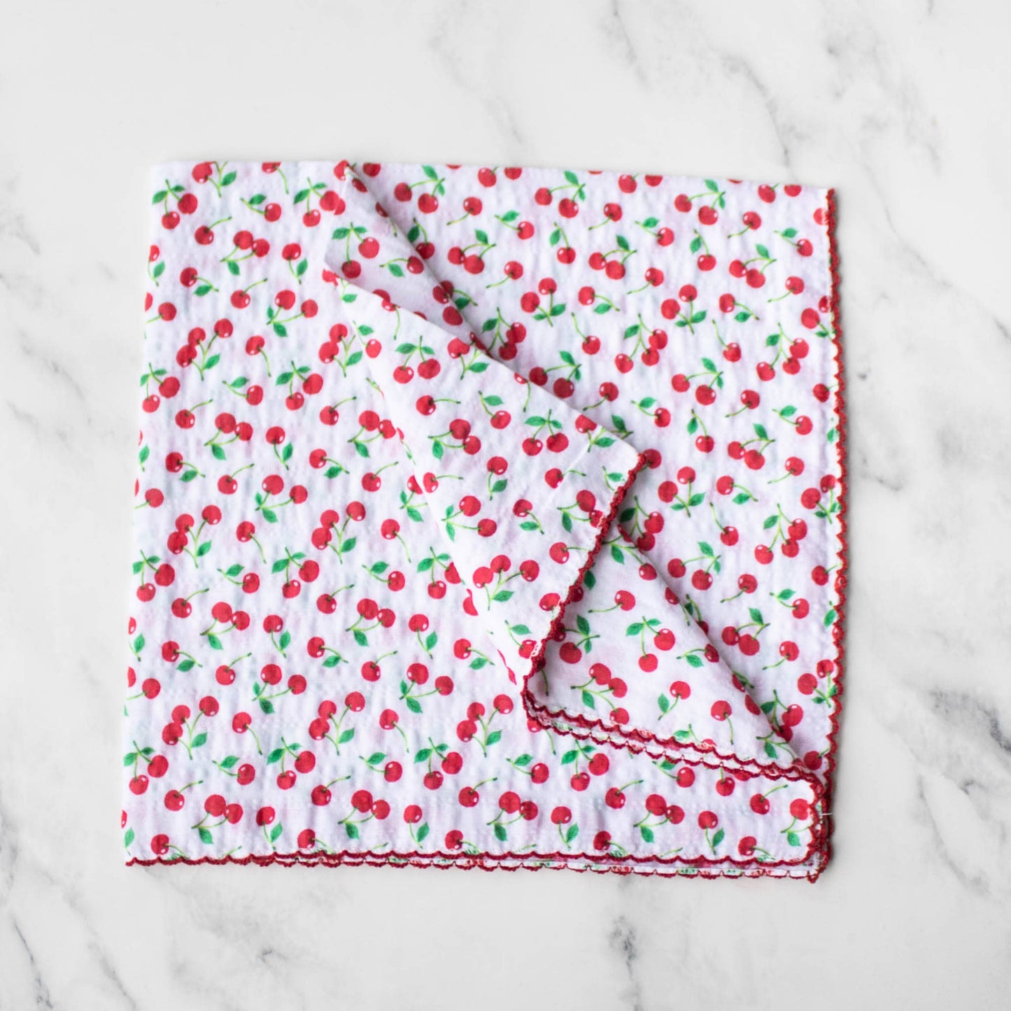 Scarf - Cherry Cotton - White/Red