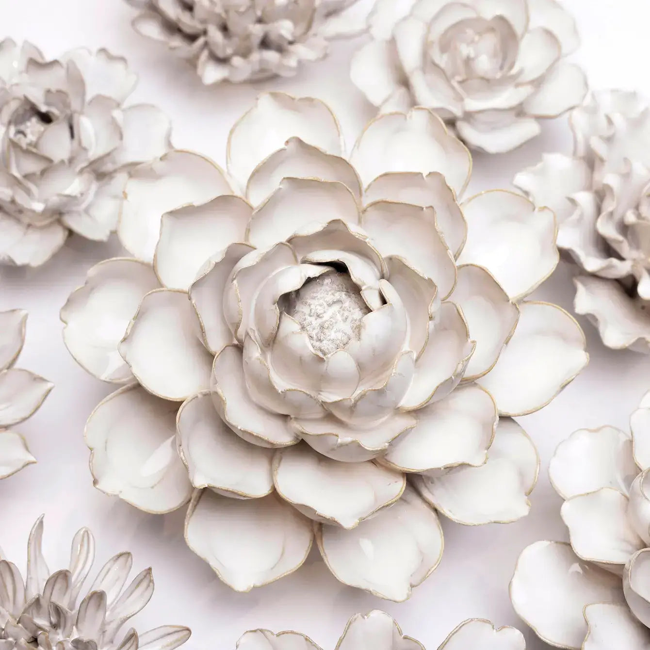 Coastal Ceramic Flowers: Ivory Rose