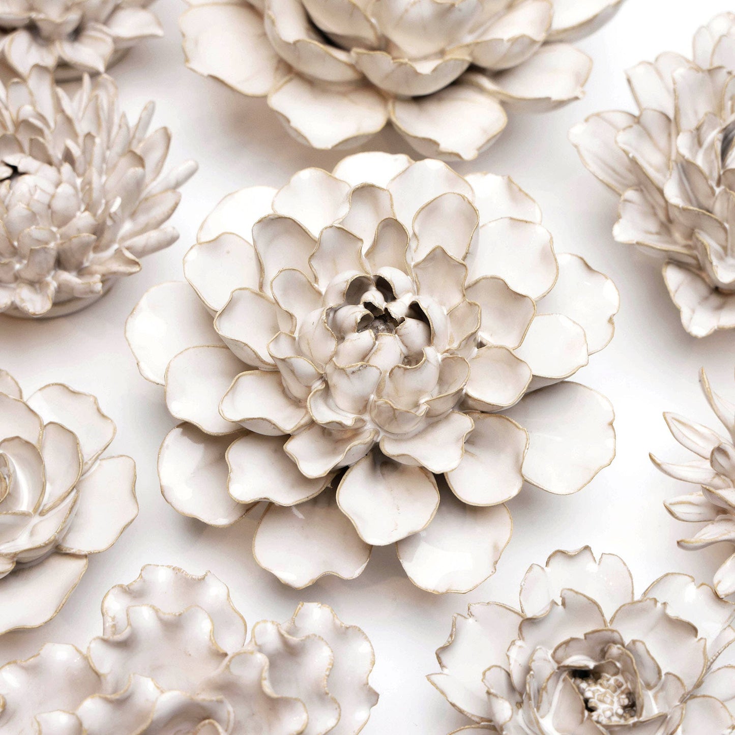 Coastal Ceramic Flowers: Ivory Rose