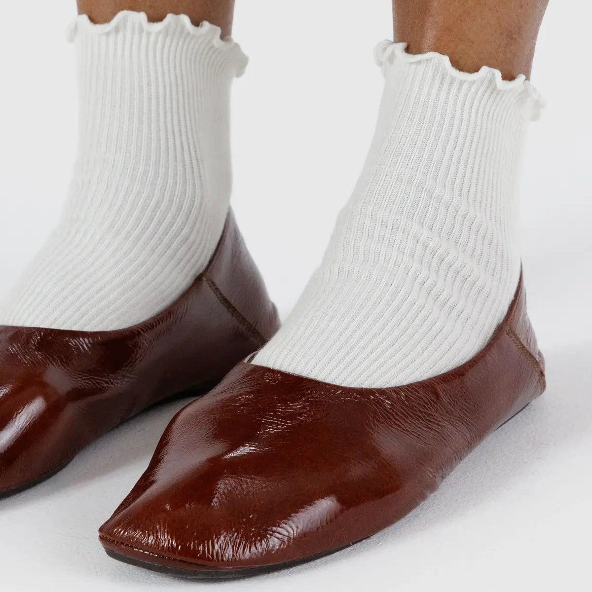 Baggu - Lettuce Edge Sock Set - White