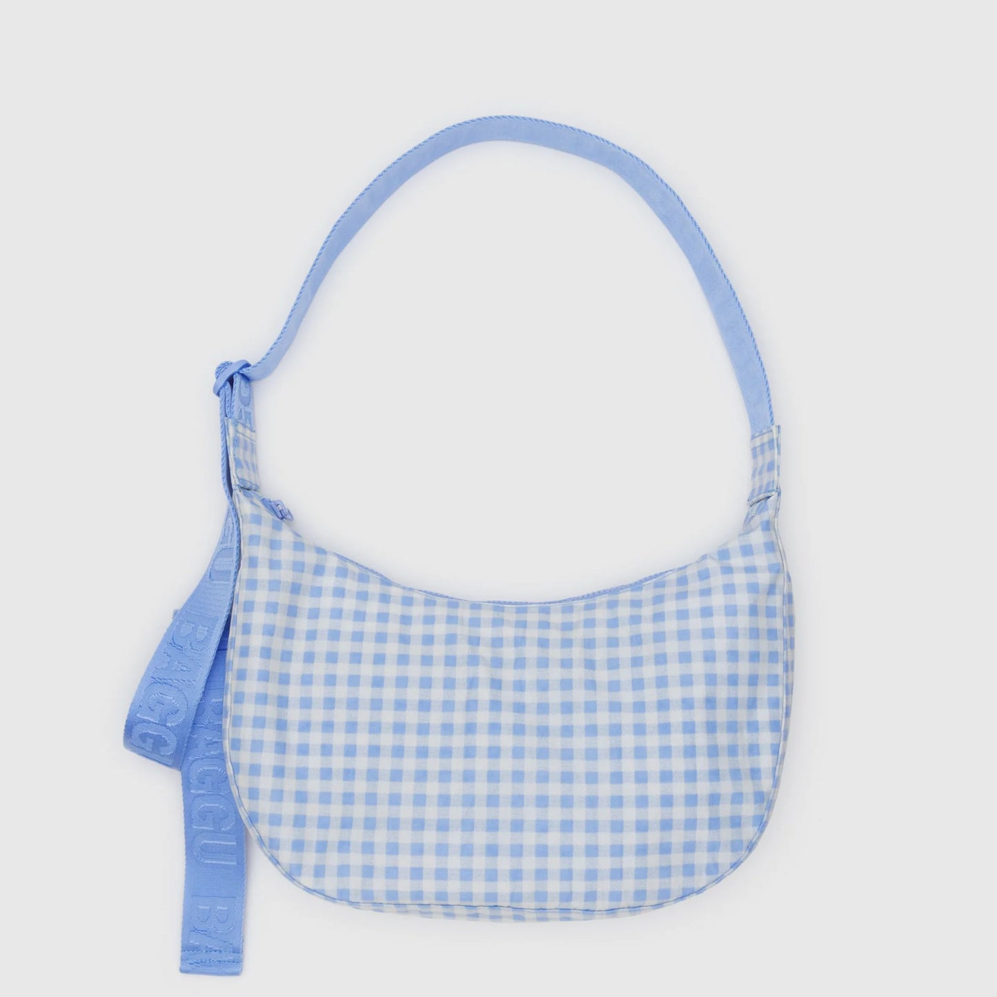 Crescent Bag - Medium - Light Blue Gingham