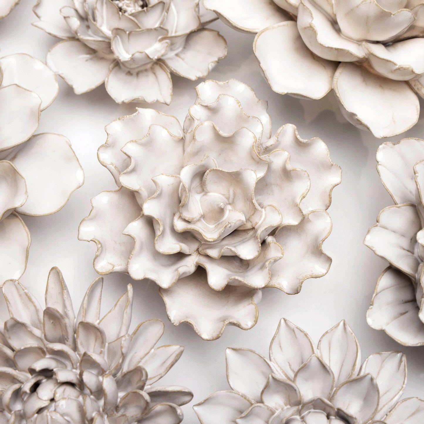 Coastal Ceramic Flowers: Ivory Rose