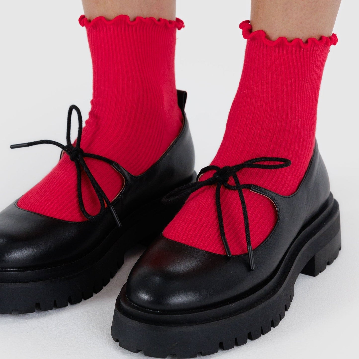 Baggu - LETTUCE EDGE SOCK SET - LAVENDER & RED