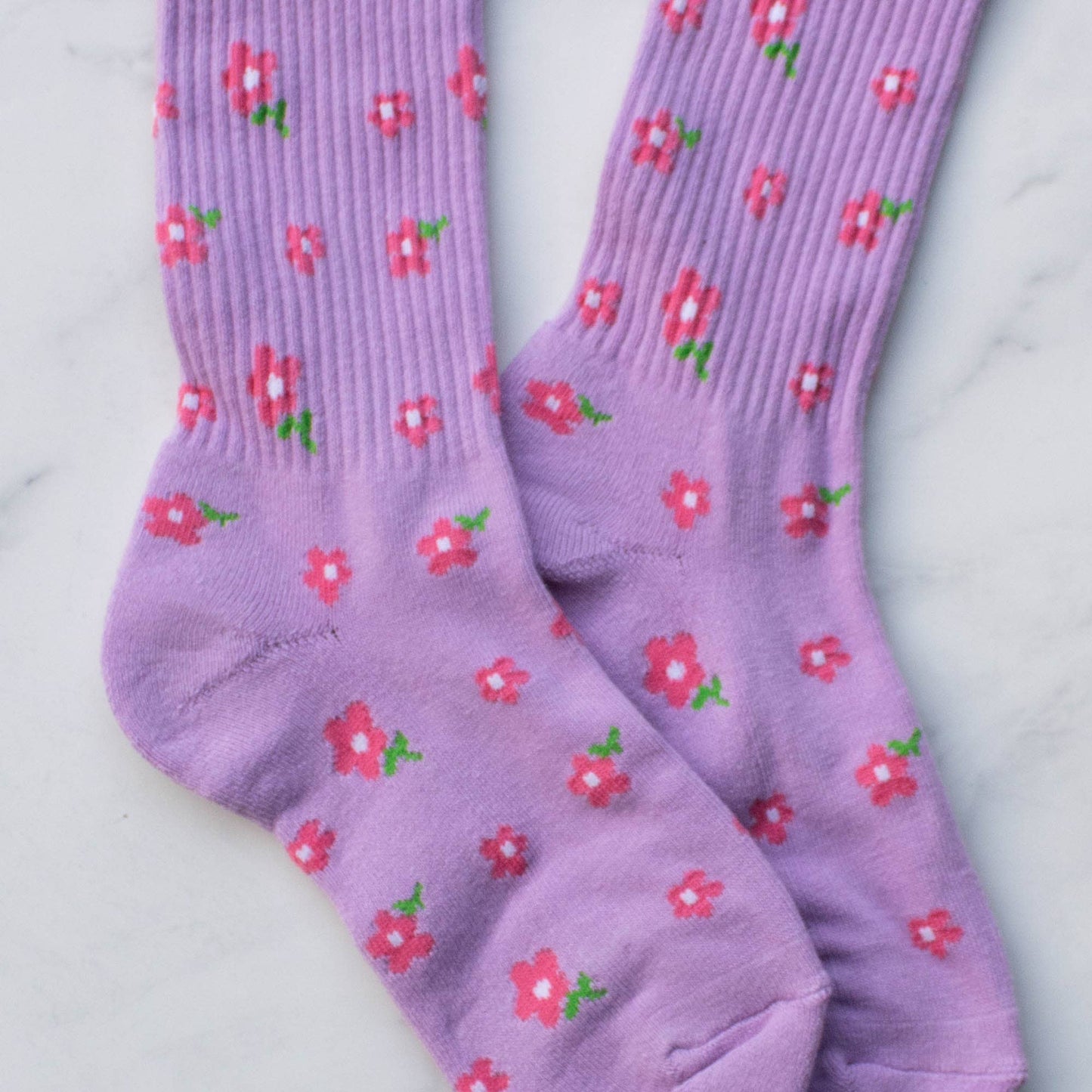 Socks - Little Flower - Lilac
