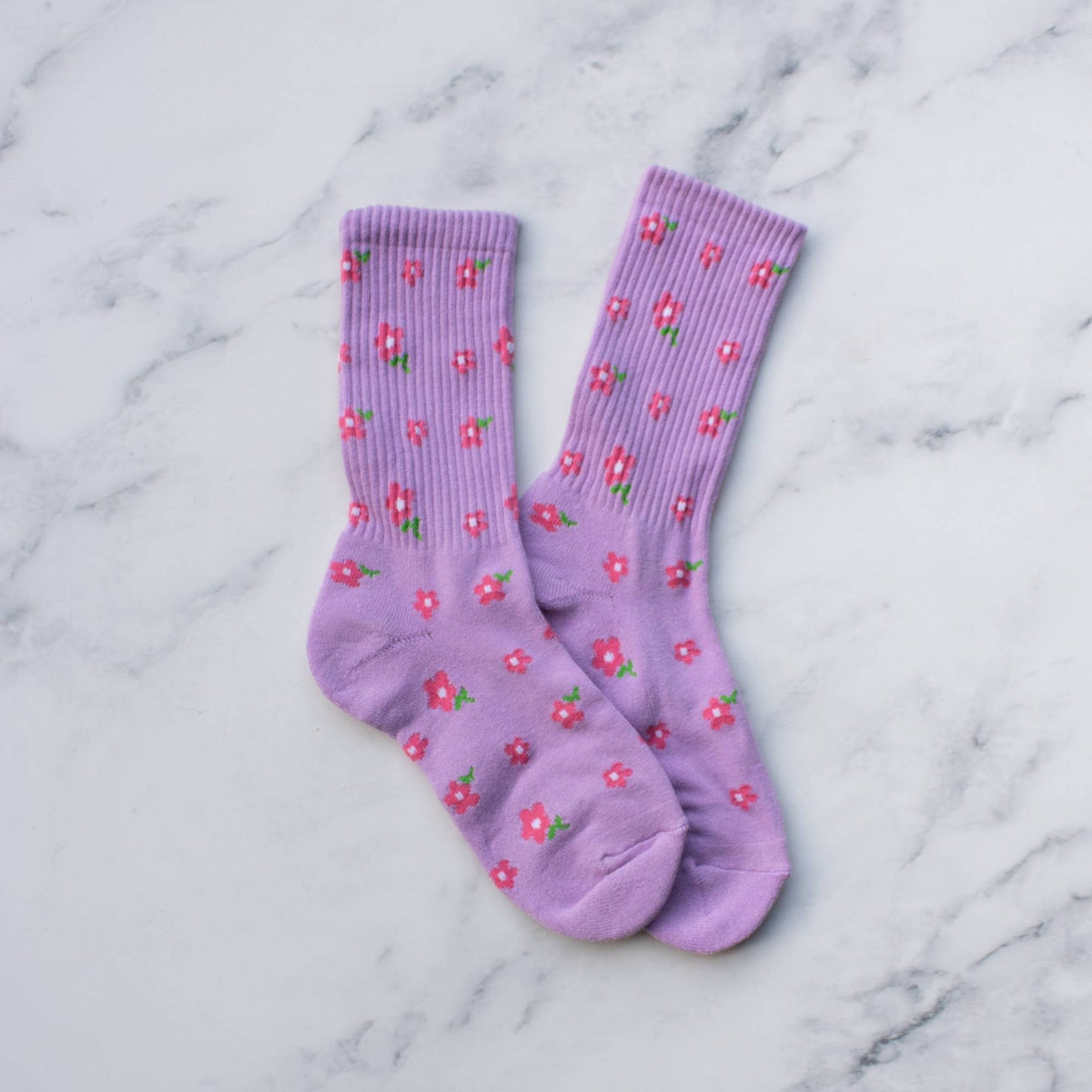 Socks - Little Flower - Lilac