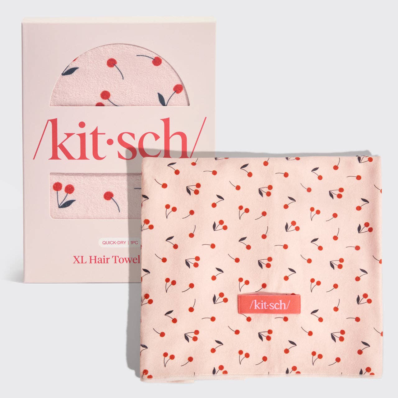 Hair Towel Wrap - XL - Cherry Print
