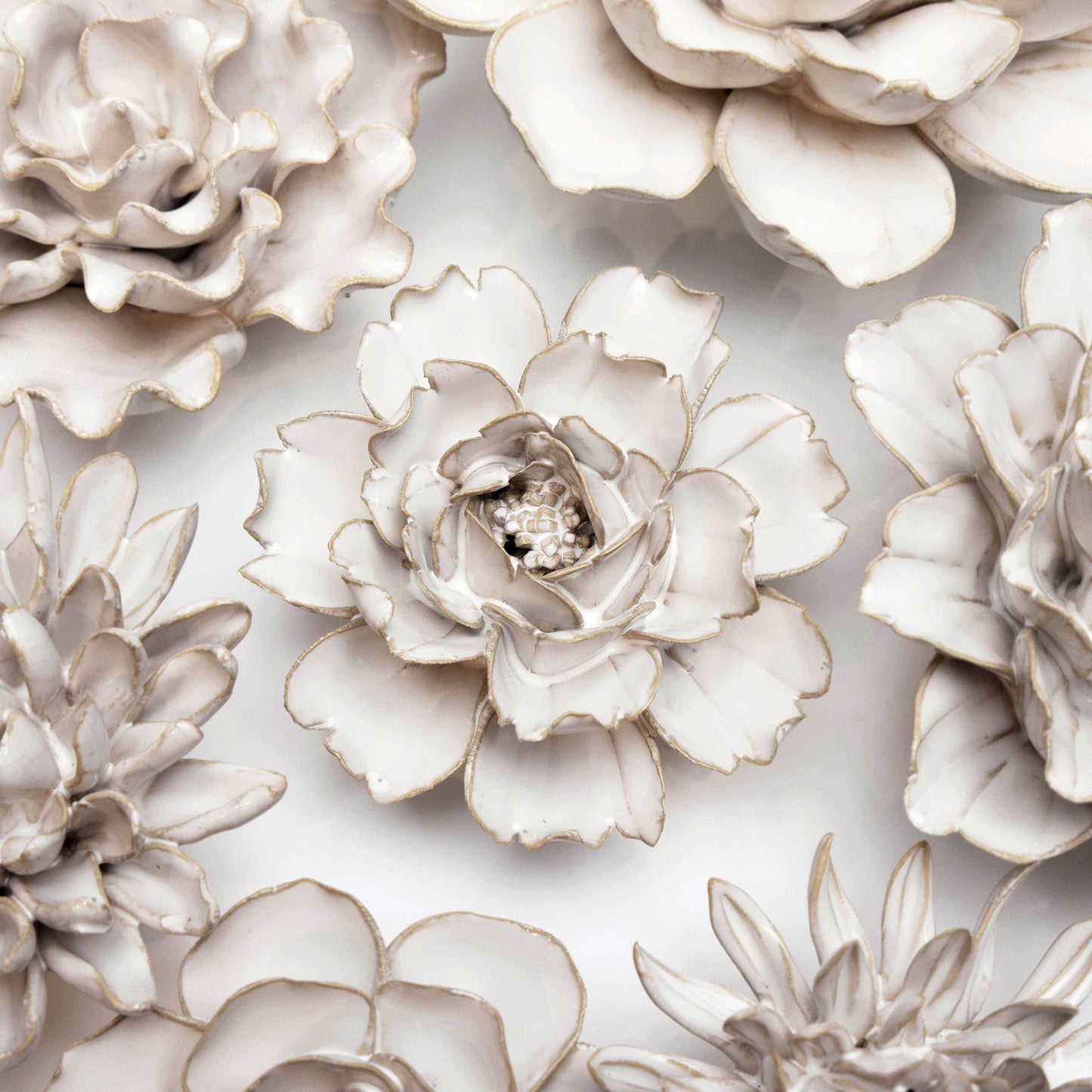 Coastal Ceramic Flowers: Ivory Rose