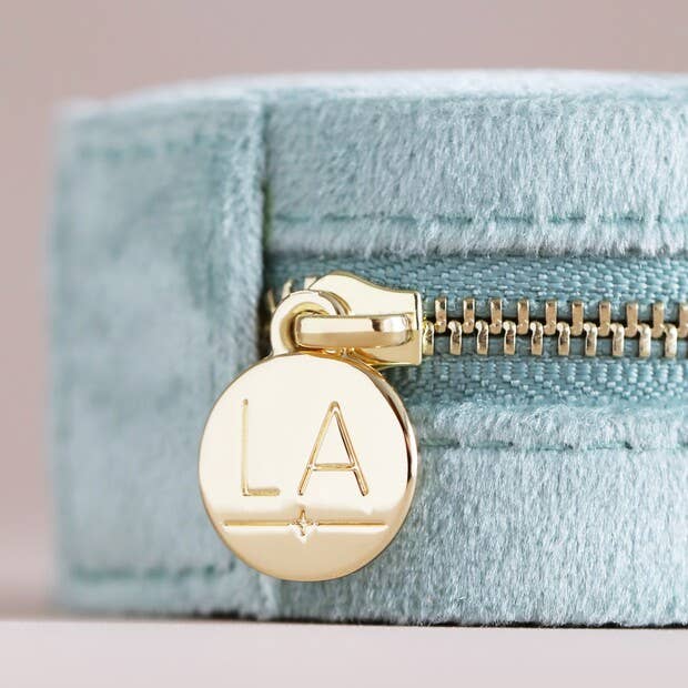 Jewellery Case - Mint Green Velvet