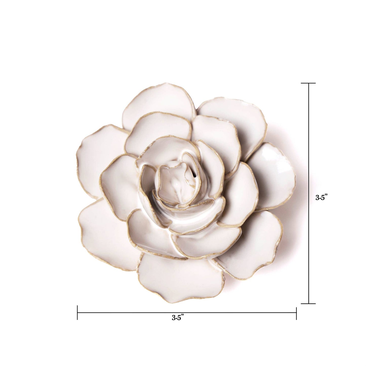 Coastal Ceramic Flowers: Ivory Rose