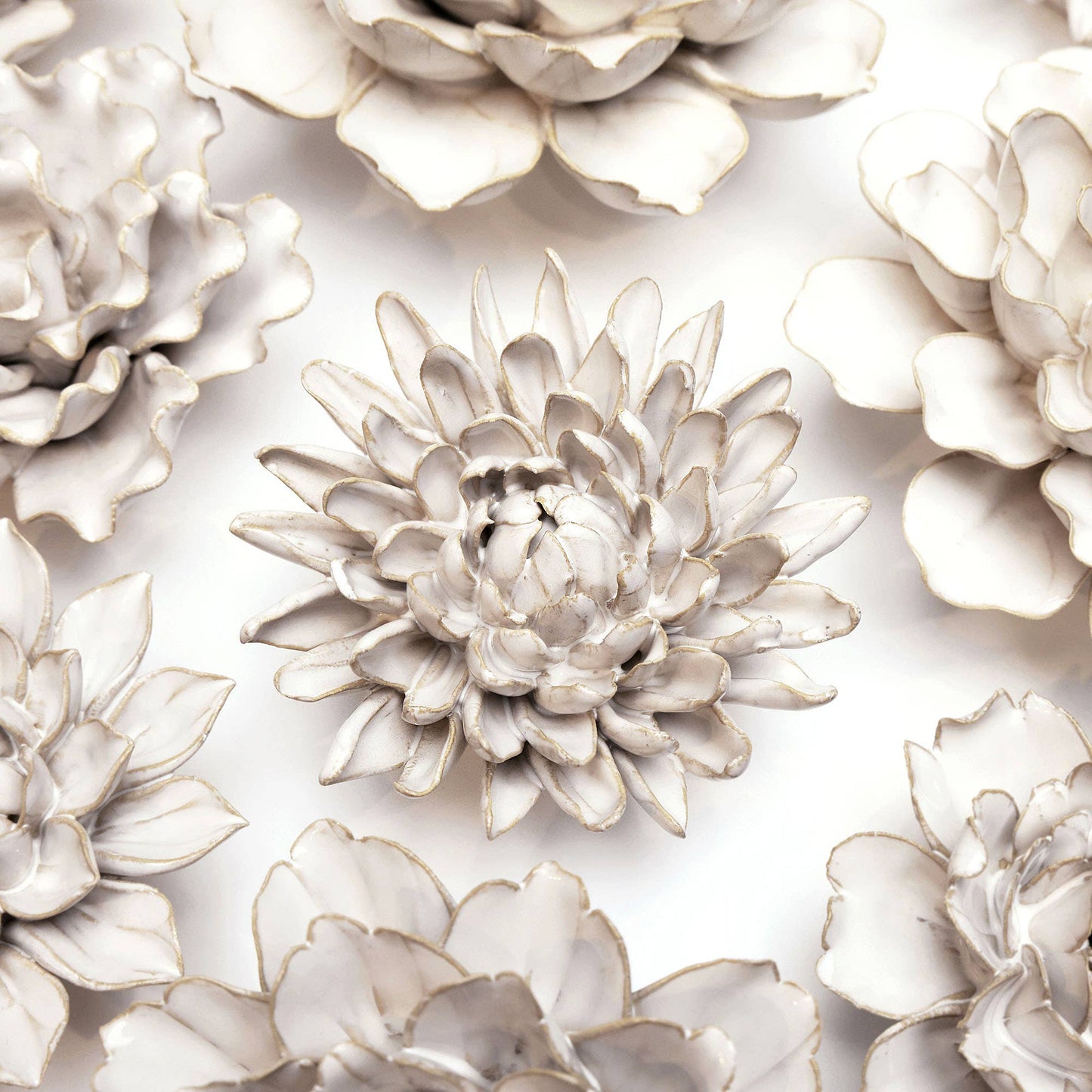 Coastal Ceramic Flowers: Ivory Rose