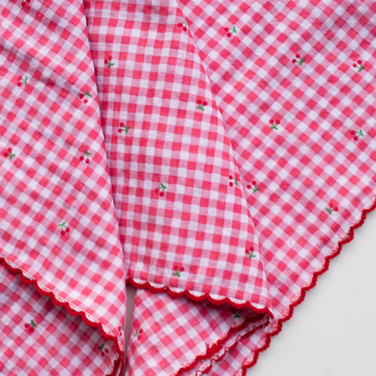 Scarf - Cottage Mini Checker With Cherry Cotton - Pink/Cherry