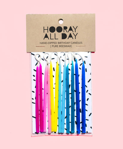 Birthday Candles - Rainbow Hand-Dipped Beeswax