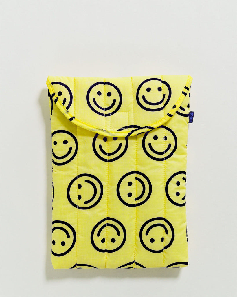 Puffy Laptop Sleeve - Yellow Happy