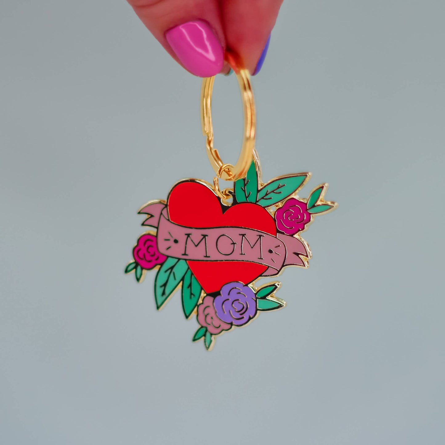 Mom Enamel Keychain