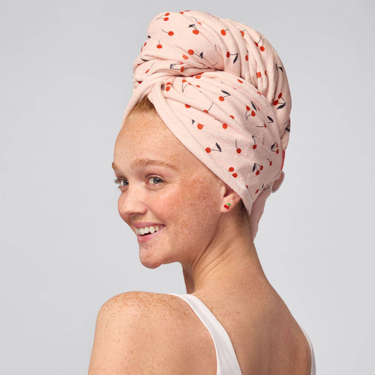 Hair Towel Wrap - XL - Cherry Print