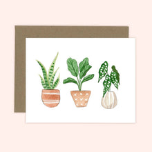 Plant Trio Botanical Everyday & Any Occasion Greeting Card: Luxe Felt + White Envelope