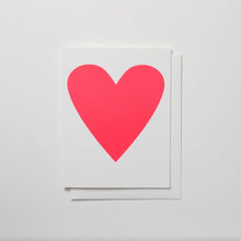 Neon Pink Heart Card: 5.5 x 4.25 inches