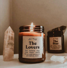 Tarot Candles - The Lovers Soy Candle - Rose, Lemon, Vanilla