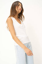 Project Social T - LET ME KNOW RELAXED SLUB V NECK TANK - WHITE