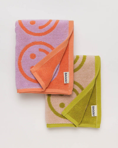 Baggu - Hand Towel Set of 2 - Happy Lilac Ochre