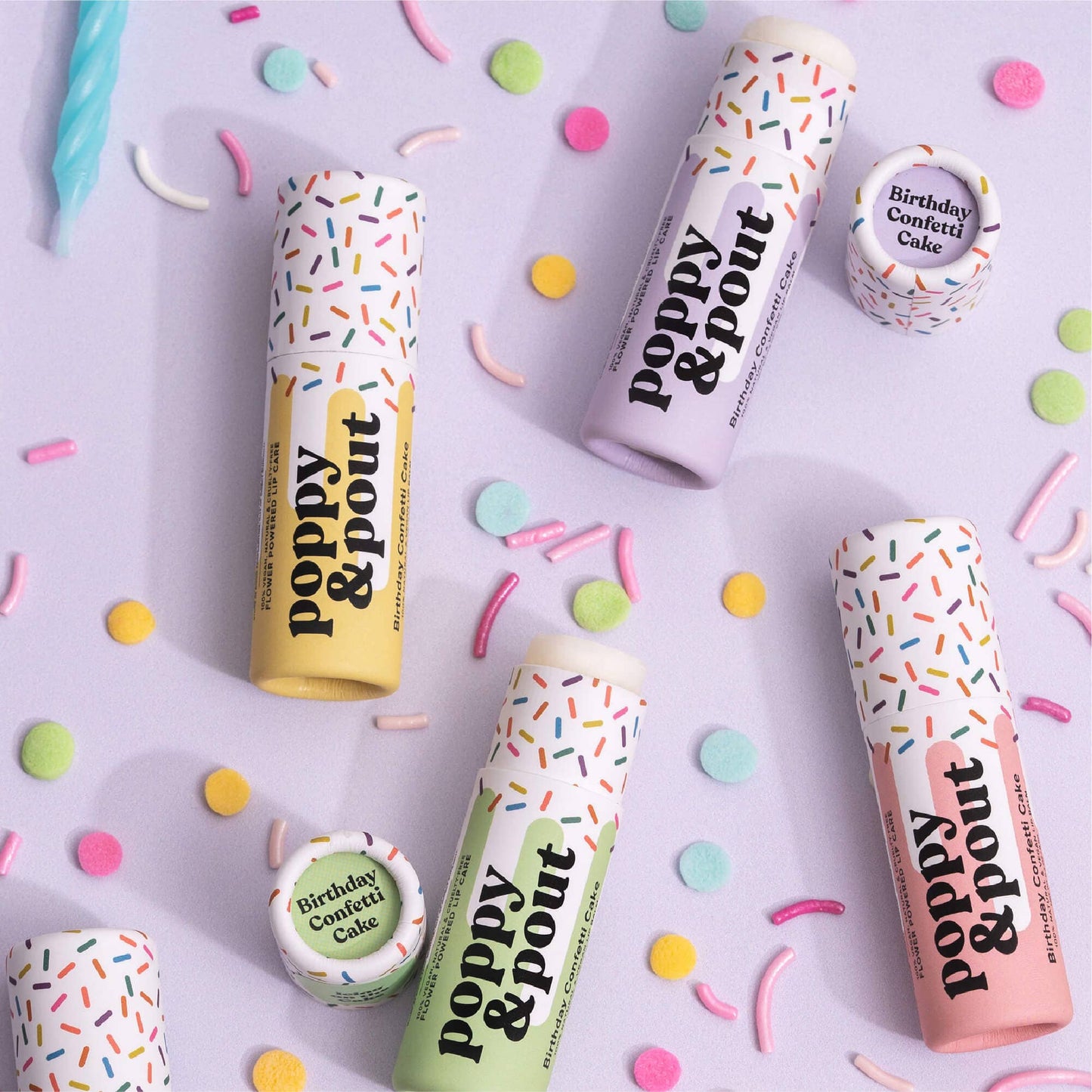 Poppy & Pout - Lip Balm - Birthday Confetti Cake