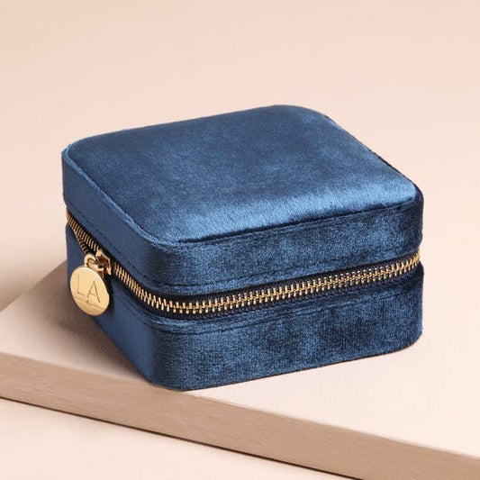 Jewellery Case - Navy Blue Velvet