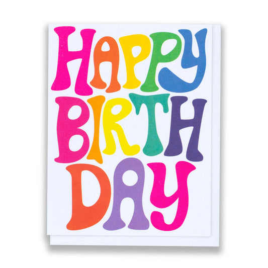 Bubble Rainbow Letters Birthday Card