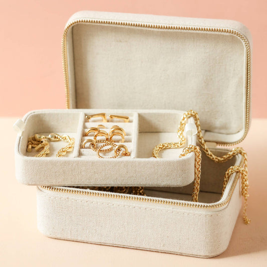 Jewellery Case - Natural Linen