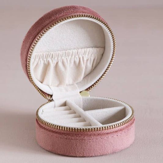 Jewellery Case - Rose Pink Velvet