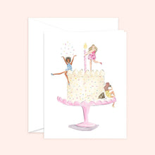 Birthday Cake Girls card: White