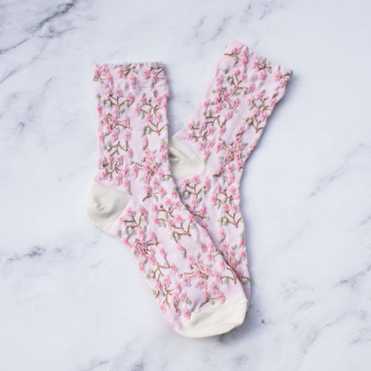 Socks - Spring Blossoms -  Pink