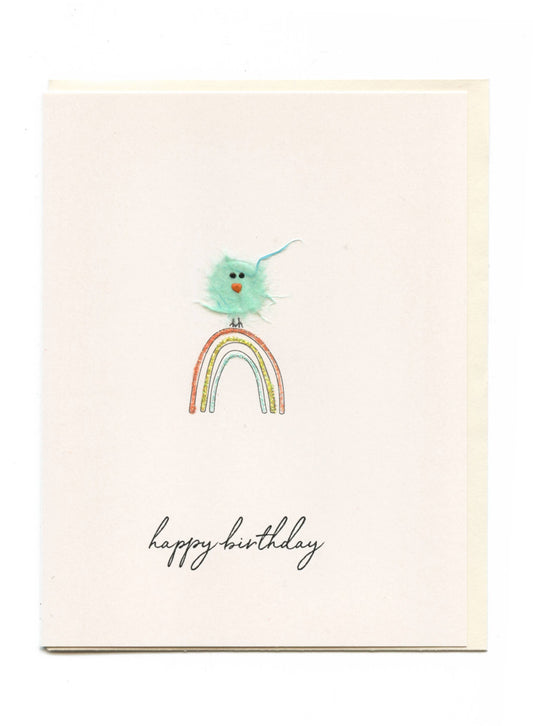 "Happy Birthday" Bird on Rainbow