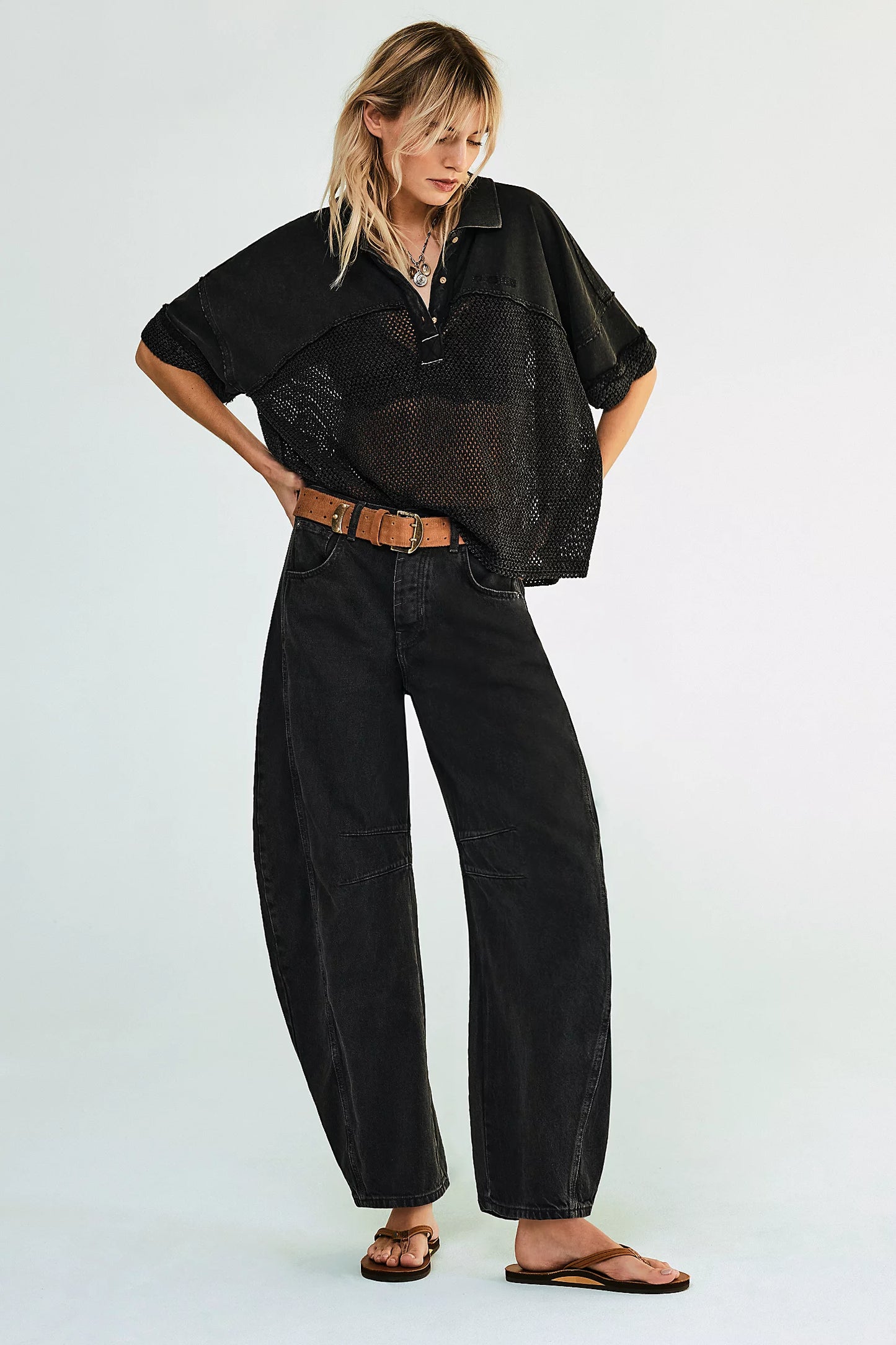 Free People - We The Free Good Luck Mid-Rise Barrel Jeans - Soundwave