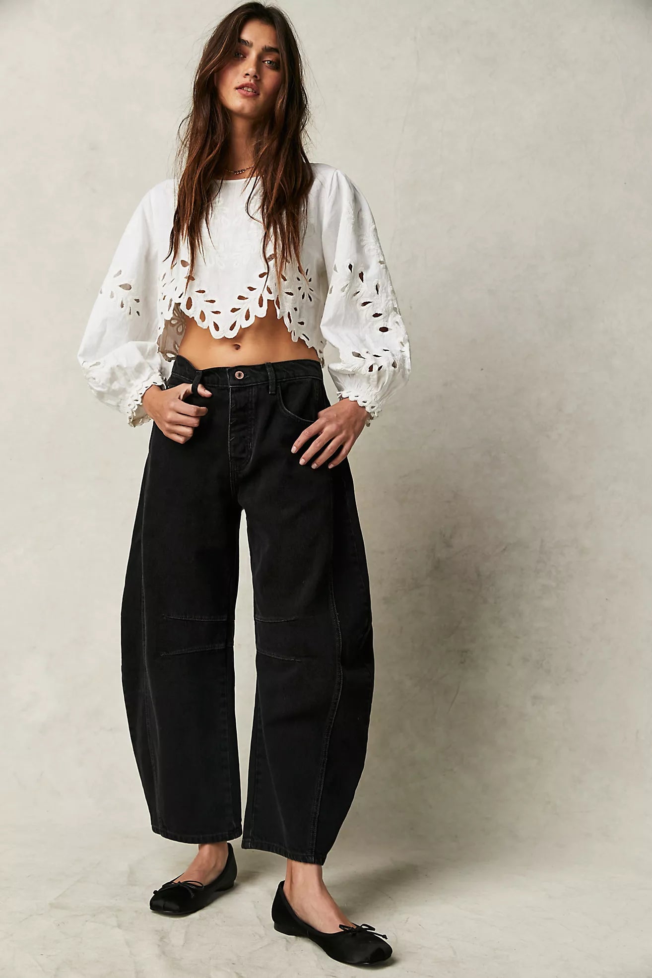 Free People - We The Free Good Luck Mid-Rise Barrel Jeans - Soundwave