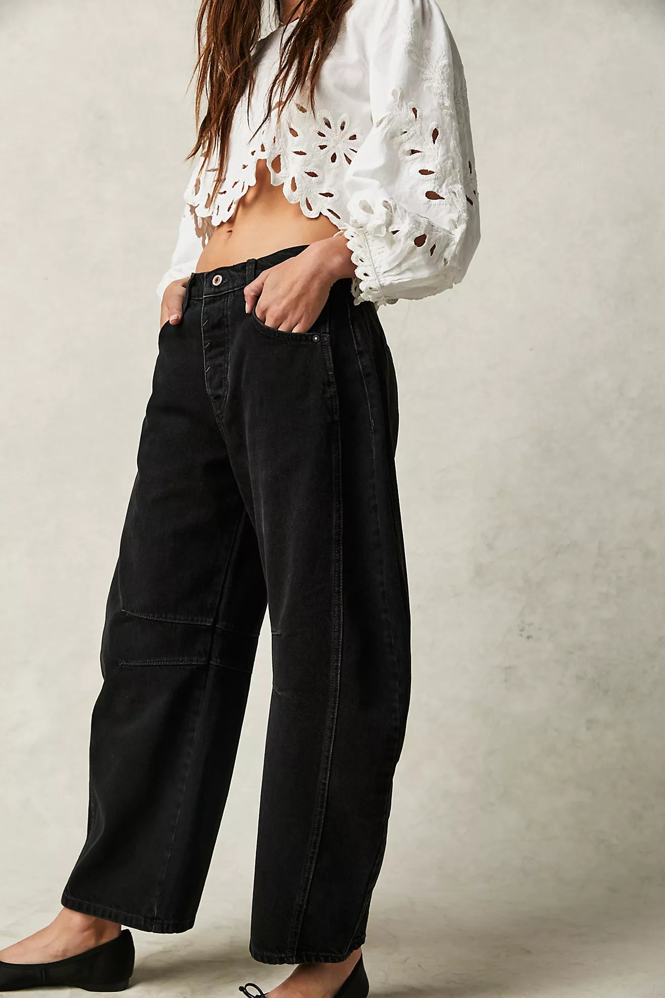 Free People - We The Free Good Luck Mid-Rise Barrel Jeans - Soundwave