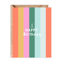 Rainbow Lines Happy Birthday Card