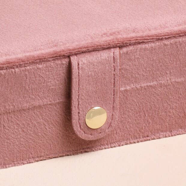 Jewellery Case - Rose Pink Velvet Rectangular Travel