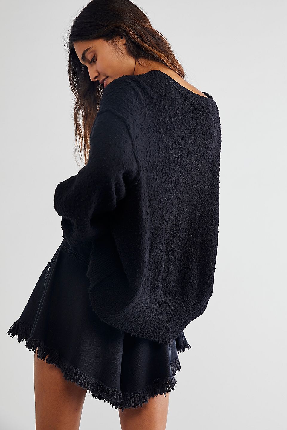 Free People - Found My Friend Cardi - Black