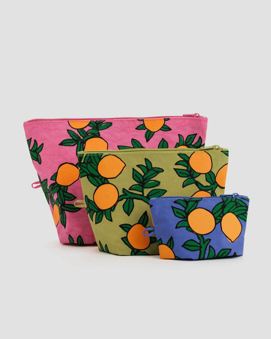 Baggu - Go Pouch Set - Orange Trees