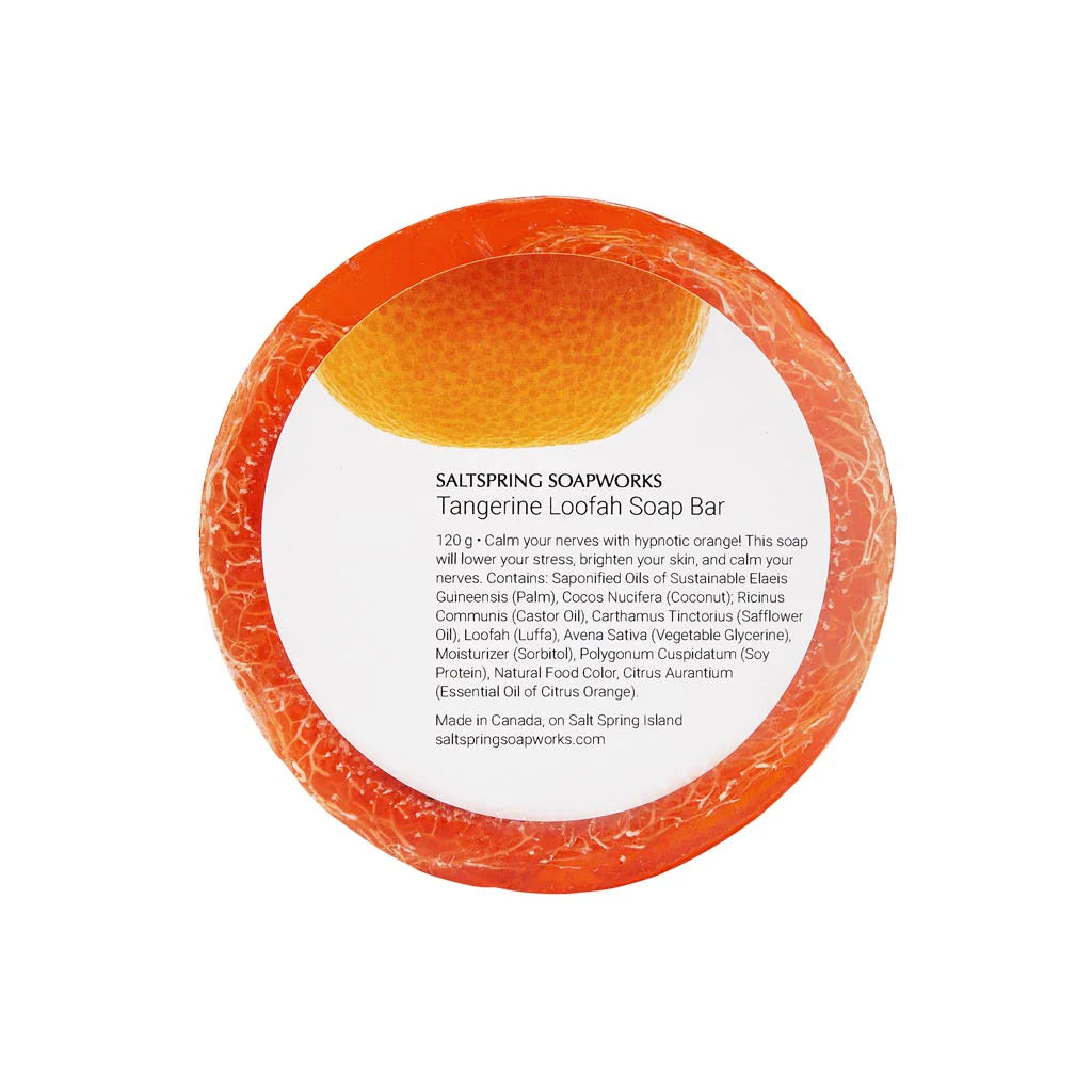 Saltspring Soapworks - Loofah Soap Bar - Tangerine Loofah