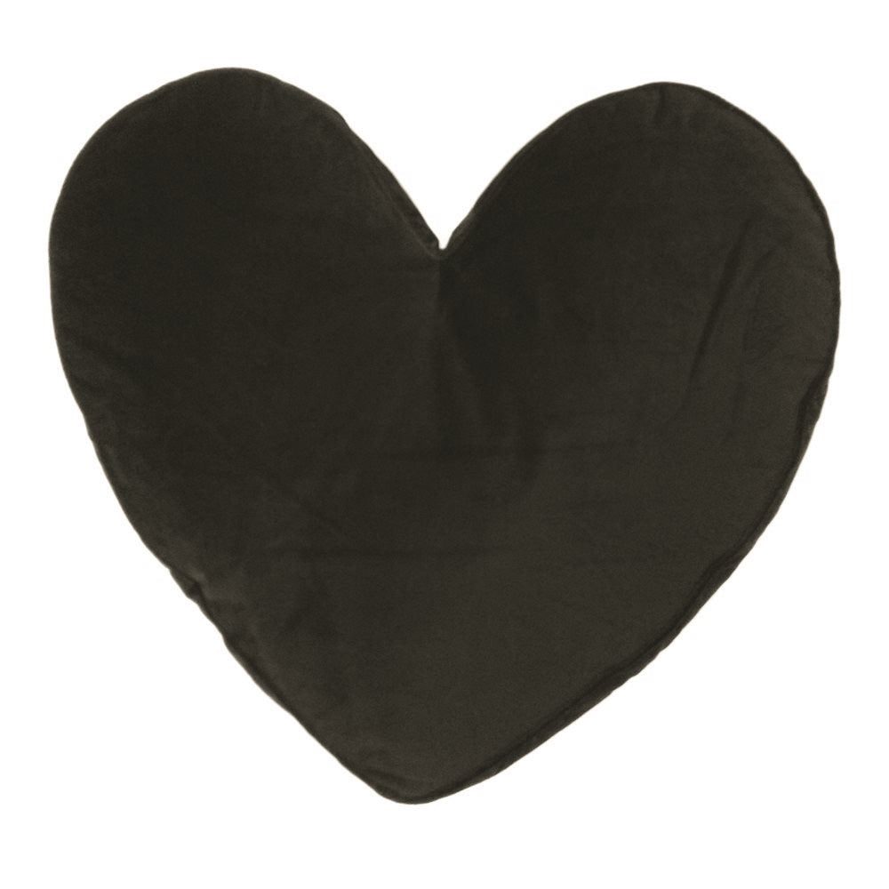 Pillow - VELVET BLACK HEART DECORATIVE PILLOW