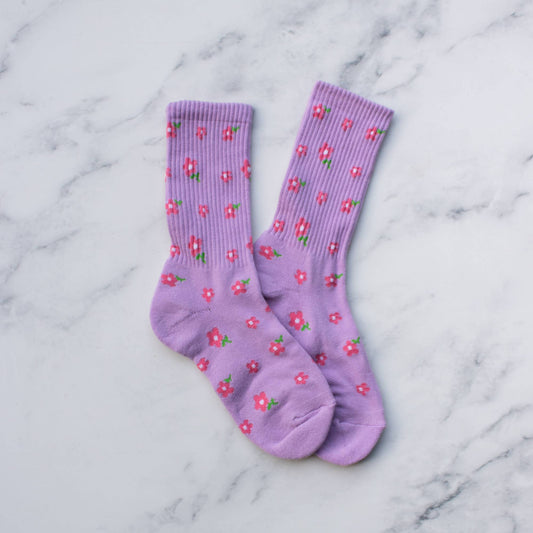 Socks - Little Flower - Lilac