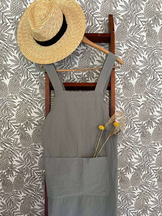 Cross Back Apron - Fog Grey